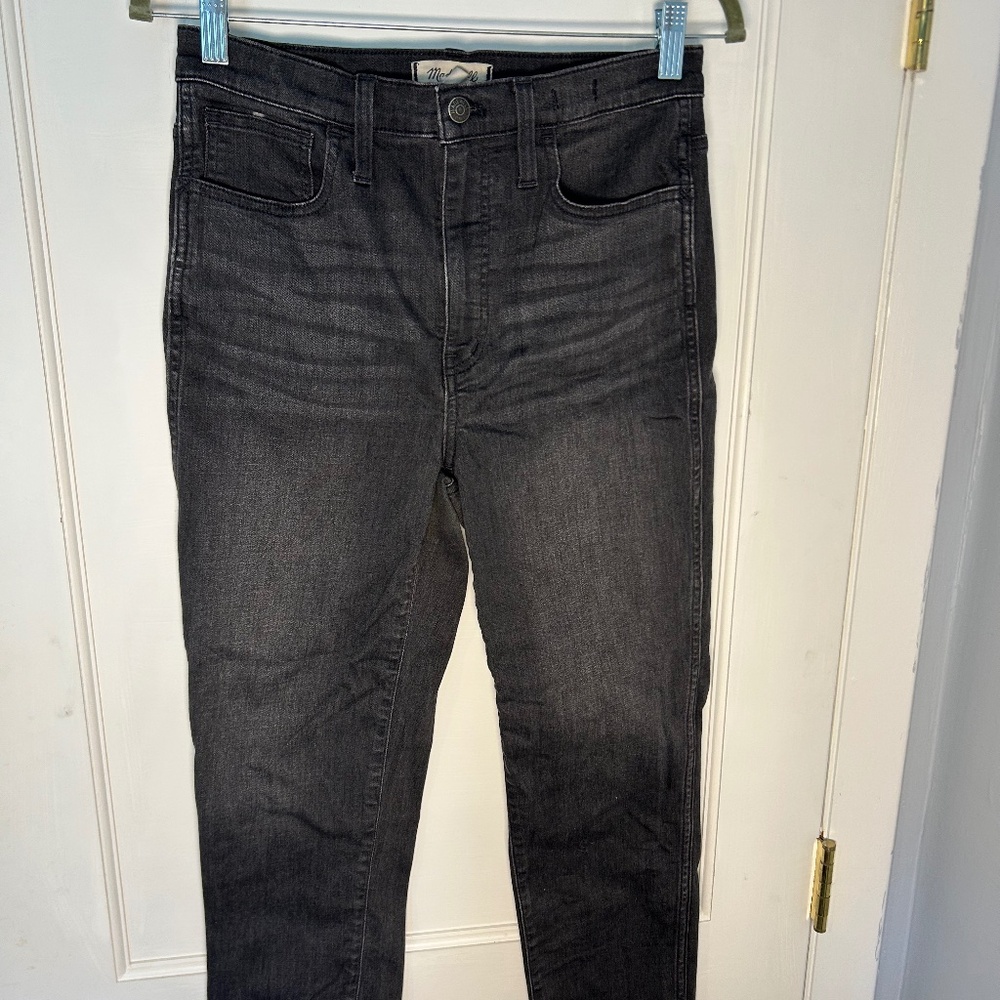 Madewell High Rise Slim straight Jeans Size 28 Womens in black